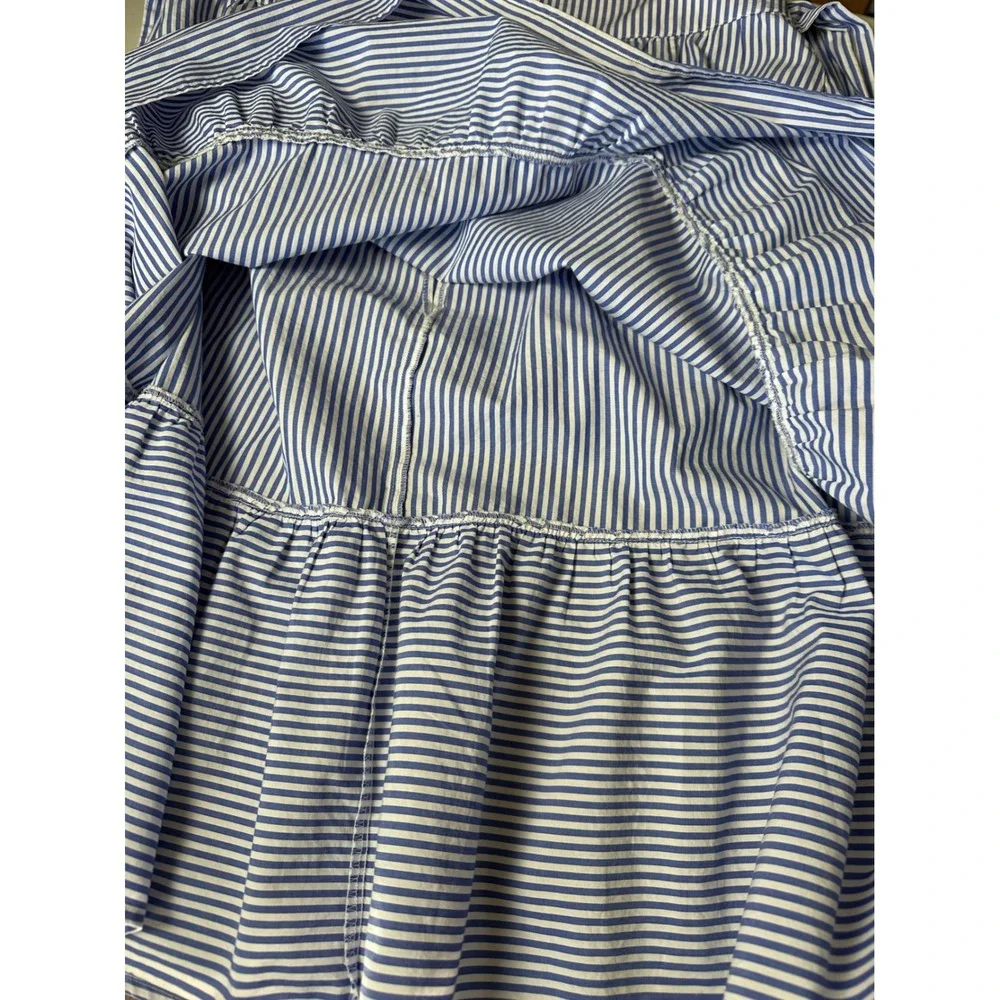 J. Crew Blue Striped Tiered Mini Skirt